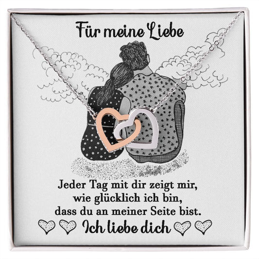 Jeder Tag mit dir - Halskette - Verbundene Herzen
