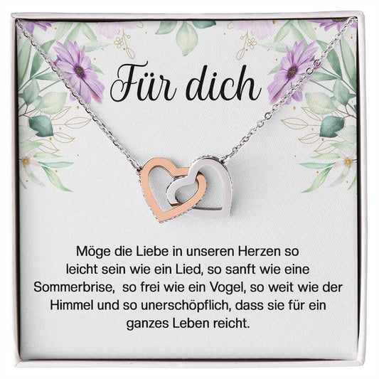 Die Liebe in unseren Herzen - Halskette - Verbundene Herzen