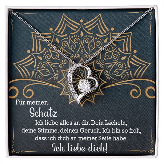 Ich liebe alles an dir - Halskette - Funkelndes Herz