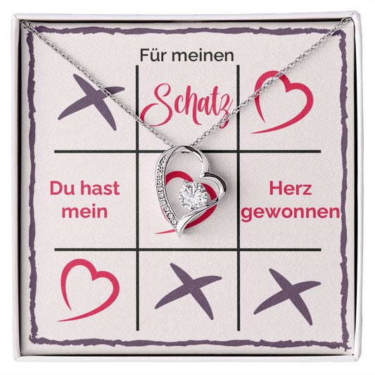 Du hast mein Herz gewonnen - Halskette - Funkelndes Herz
